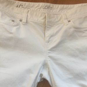 Ann Taylor Loft Modern White Cropped Jeans